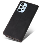For Samsung Galaxy A23 5G (Global Version) / 4G Mobile Phone Bag Shell PU Leather Wallet Stand Three-color Splicing Style Phone Protection Case