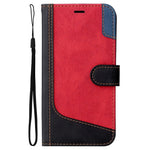 For Samsung Galaxy A23 5G (Global Version) / 4G Mobile Phone Bag Shell PU Leather Wallet Stand Three-color Splicing Style Phone Protection Case