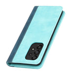 For Samsung Galaxy A53 5G Bi-color Splicing Magnetic Auto-absorbed PU Leather Phone Case with Wallet Stand