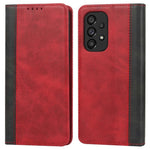 For Samsung Galaxy A53 5G Bi-color Splicing Magnetic Auto-absorbed PU Leather Phone Case with Wallet Stand