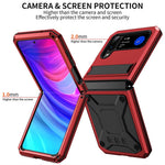 For Samsung Galaxy Z Flip4 5G Phone Case Metal + Silicone + PC Dust-proof Drop-proof Anti-wear Back Cover with Magnetic Kickstand