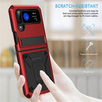 For Samsung Galaxy Z Flip4 5G Phone Case Metal + Silicone + PC Dust-proof Drop-proof Anti-wear Back Cover with Magnetic Kickstand