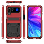 For Samsung Galaxy Z Flip4 5G Phone Case Metal + Silicone + PC Dust-proof Drop-proof Anti-wear Back Cover with Magnetic Kickstand