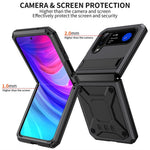 For Samsung Galaxy Z Flip3 5G Dust-proof Drop-proof Phone Case Metal + Silicone + PC Cover with Magnetic Kickstand