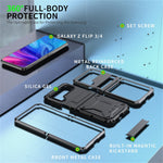 For Samsung Galaxy Z Flip3 5G Dust-proof Drop-proof Phone Case Metal + Silicone + PC Cover with Magnetic Kickstand