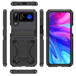 For Samsung Galaxy Z Flip3 5G Dust-proof Drop-proof Phone Case Metal + Silicone + PC Cover with Magnetic Kickstand