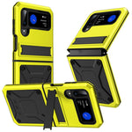 For Samsung Galaxy Z Flip3 5G Dust-proof Drop-proof Phone Case Metal + Silicone + PC Cover with Magnetic Kickstand