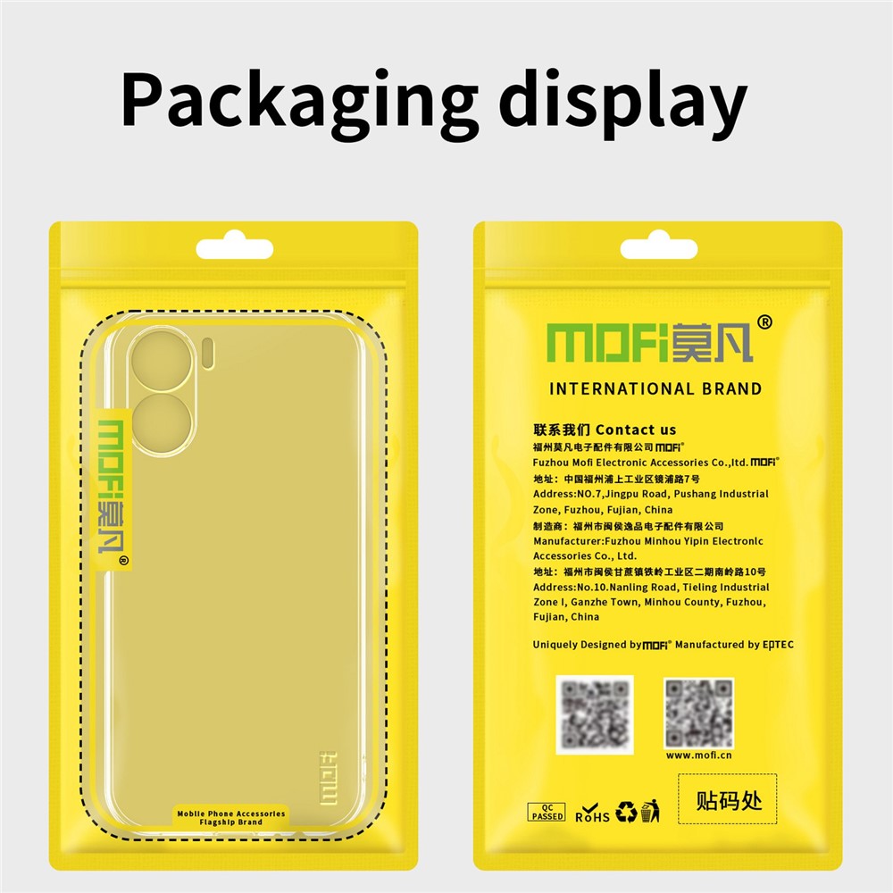 MOFI For Honor Play 40 Plus 5G Transparent Phone Case Scratch-resistant Flexible TPU Protective Cover