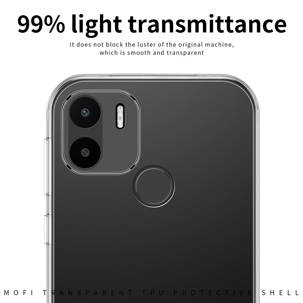 MOFI Back Shell for Xiaomi Redmi A1+ 4G / A2+ 4G / Poco C50 4G , Transparent Phone Case Anti-collision TPU Protective Cover
