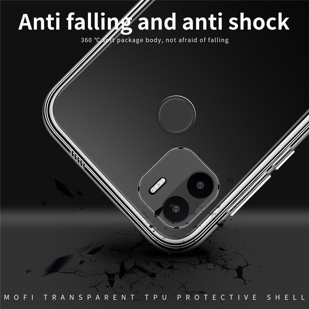 MOFI Back Shell for Xiaomi Redmi A1+ 4G / A2+ 4G / Poco C50 4G , Transparent Phone Case Anti-collision TPU Protective Cover