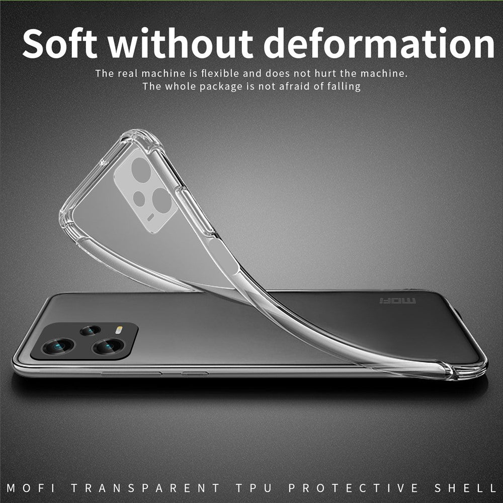 MOFI Back Shell for Xiaomi Redmi Note 12 Pro 5G , Scratch Resistant Transparent Phone Case TPU Protective Cover