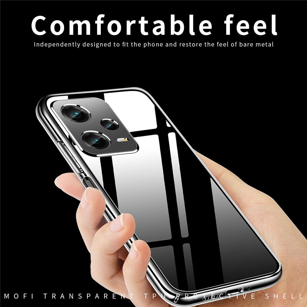 MOFI Back Shell for Xiaomi Redmi Note 12 Pro 5G , Scratch Resistant Transparent Phone Case TPU Protective Cover