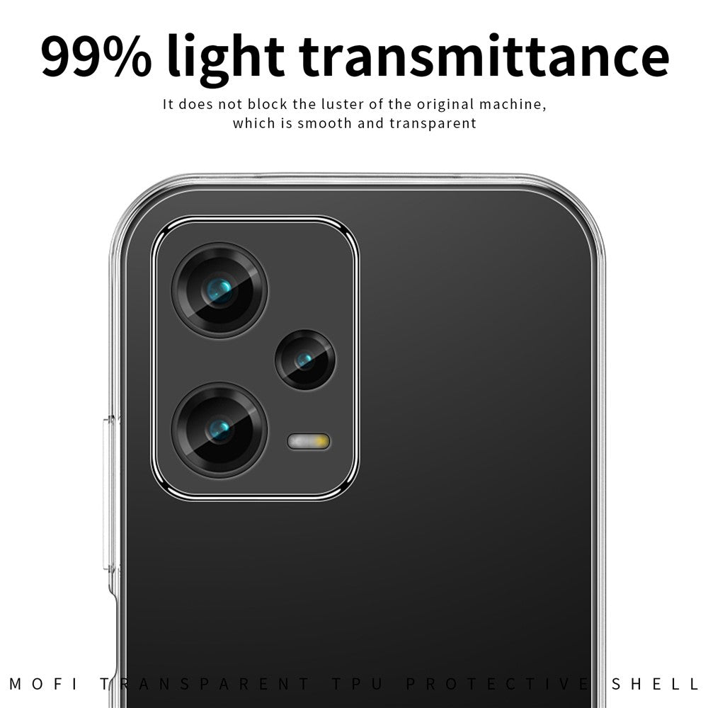 MOFI Back Shell for Xiaomi Redmi Note 12 Pro+ 5G Transparent Phone Case Anti-fall TPU Protective Cover