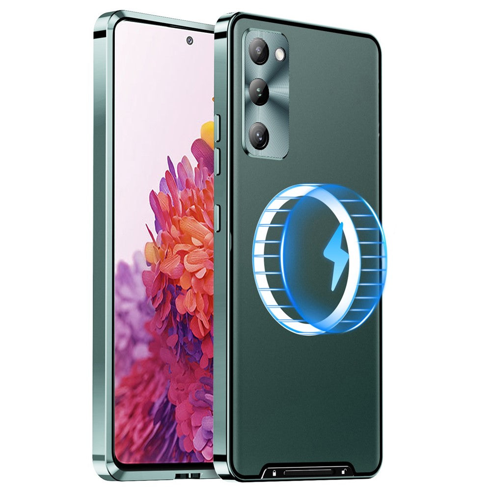 For Samsung Galaxy S20 FE 5G / S20 FE / S20 FE 2022 / S20 Lite Anti-drop Phone Cover TPU Back + Electroplating Metal Edge Integrated Lens Protection Matte Case