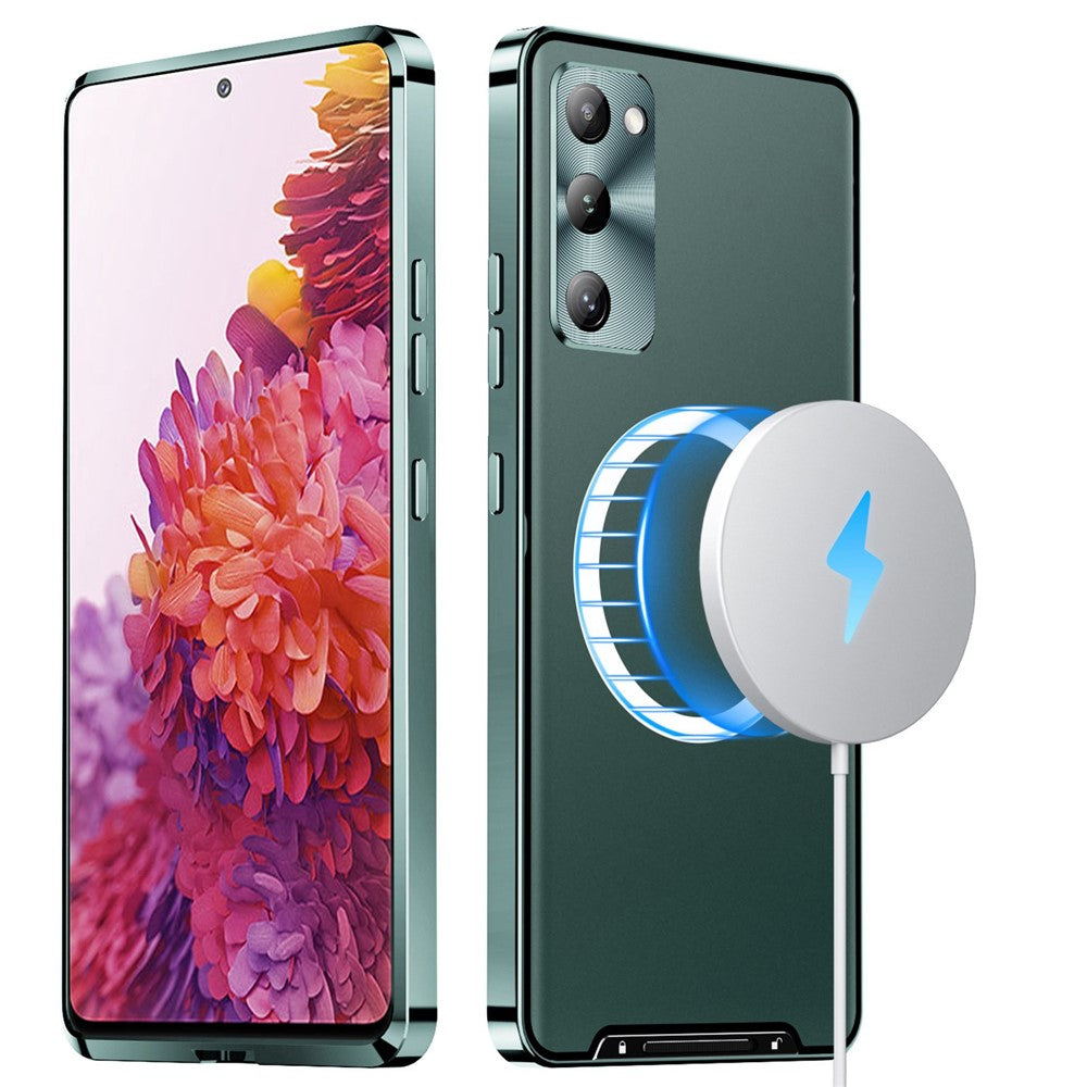 Samsung Galaxy S20 FE 5G / S20 FE / S20 FE 2022 / S20 Lite stødsikkert mobilcover med TPU-bagside + galvaniseret metalkant, integreret linsebeskyttelse og mat overflade