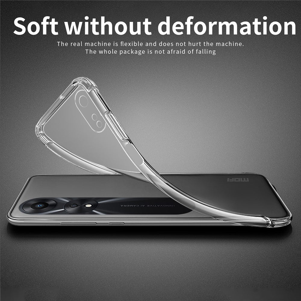 MOFI Series for Oppo A58 5G Transparent Phone Case Drop-proof Soft TPU Protective Back Cover