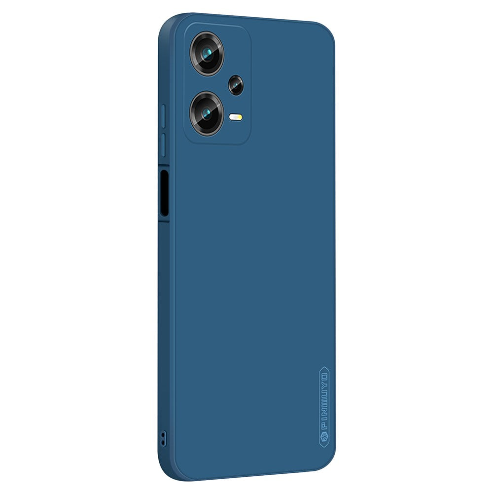 PINWUYO För Xiaomi Redmi Note 12 Pro+ 5G Precisa utskärningar TPU-skal Fallsäkert mjukt fiberflockande skyddsfodral