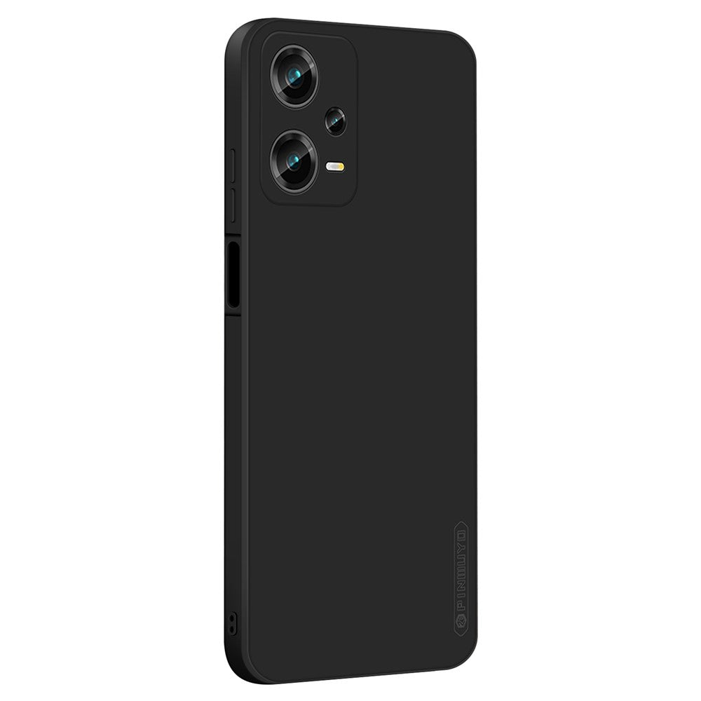 PINWUYO För Xiaomi Redmi Note 12 Pro+ 5G Precisa utskärningar TPU-skal Fallsäkert mjukt fiberflockande skyddsfodral