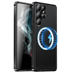 Samsung Galaxy S23 Ultra Reptåligt Matt Mobilskal TPU Baksida + Elektroplätering Metallkant Integrerat Linsskydd mobilskal