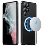 Samsung Galaxy S23 Ultra Reptåligt Matt Mobilskal TPU Baksida + Elektroplätering Metallkant Integrerat Linsskydd mobilskal