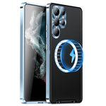 Samsung Galaxy S23 Ultra Reptåligt Matt Mobilskal TPU Baksida + Elektroplätering Metallkant Integrerat Linsskydd mobilskal