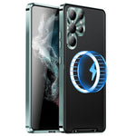 Samsung Galaxy S23 Ultra Reptåligt Matt Mobilskal TPU Baksida + Elektroplätering Metallkant Integrerat Linsskydd mobilskal
