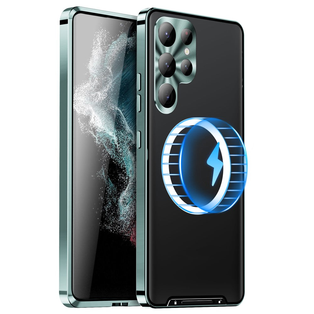 Samsung Galaxy S23 Ultra Reptåligt Matt Mobilskal TPU Baksida + Elektroplätering Metallkant Integrerat Linsskydd mobilskal
