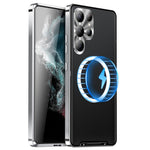 Samsung Galaxy S23 Ultra Reptåligt Matt Mobilskal TPU Baksida + Elektroplätering Metallkant Integrerat Linsskydd mobilskal