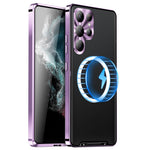 Samsung Galaxy S23 Ultra Reptåligt Matt Mobilskal TPU Baksida + Elektroplätering Metallkant Integrerat Linsskydd mobilskal