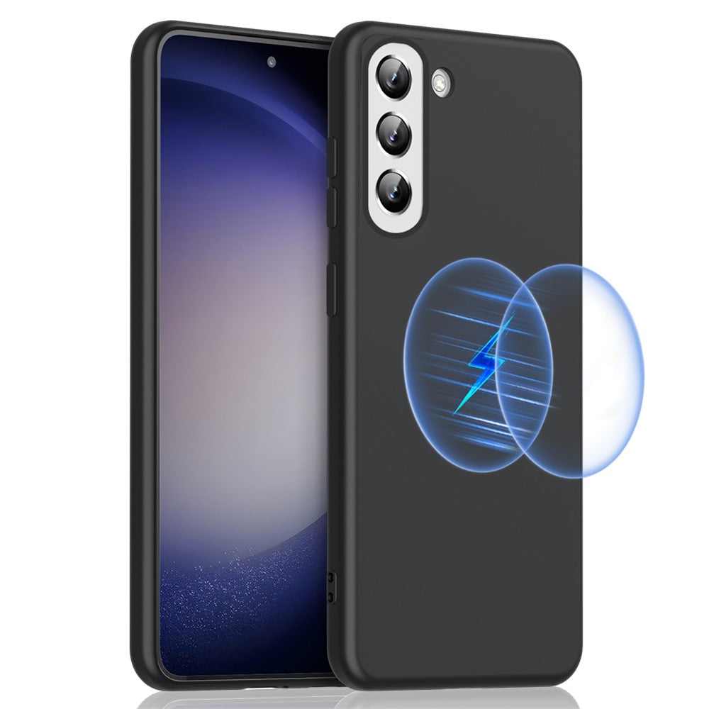 Liquid Series for Samsung Galaxy S23 Soft TPU Magnetic Phone Case Rubberized Drop-proof Mobile Phone Back Cover Support Wireless Charging
