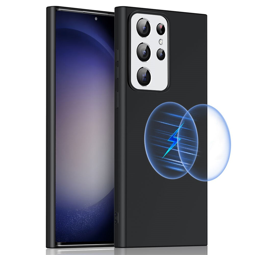 Liquid Series för Samsung Galaxy S23 Ultra Magnetiskt mobilskal Gummerat Mjukt TPU Skyddande mobilskal Stöder Trådlös Laddning