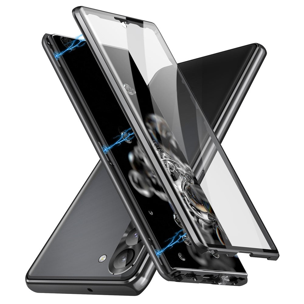 For Samsung Galaxy S23+ Case Magnetic Adsorption Phone Cover with Anti-Peep Dual Sided Tempered Glass