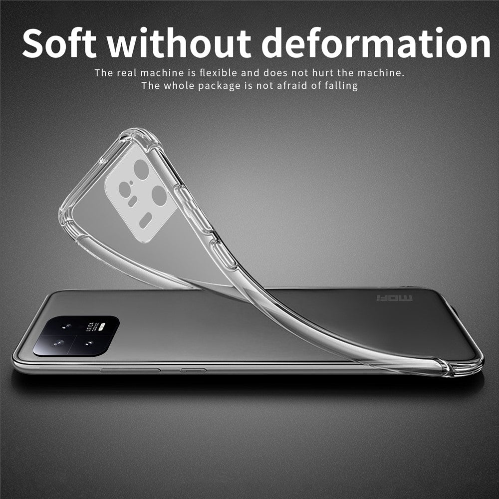 MOFI for Xiaomi 13 Pro 5G Protective Cell Phone Cover Crystal Clear Shockproof Soft TPU Case