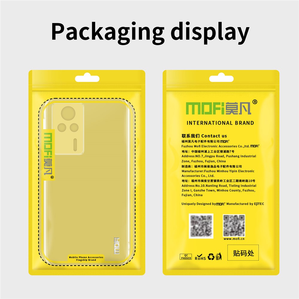 MOFI TPU Transparent Phone Case for Xiaomi Redmi K60E 5G, Drop Proof Cellphone Back Protector Cover