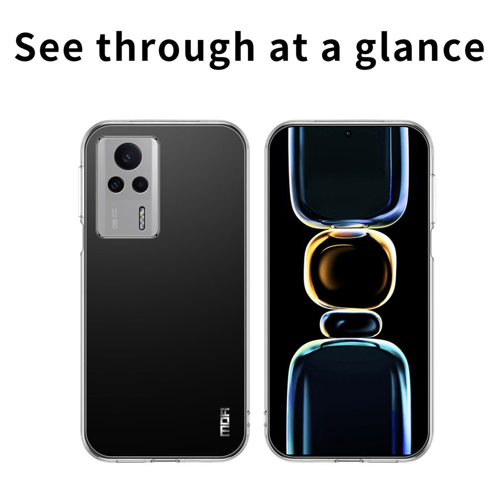 MOFI TPU Transparent Phone Case for Xiaomi Redmi K60E 5G, Drop Proof Cellphone Back Protector Cover