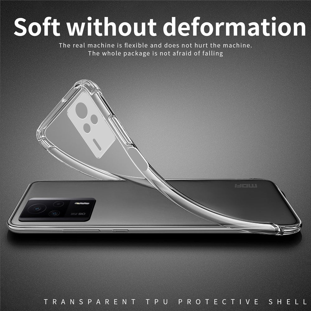 MOFI TPU Transparent Phone Case for Xiaomi Redmi K60E 5G, Drop Proof Cellphone Back Protector Cover
