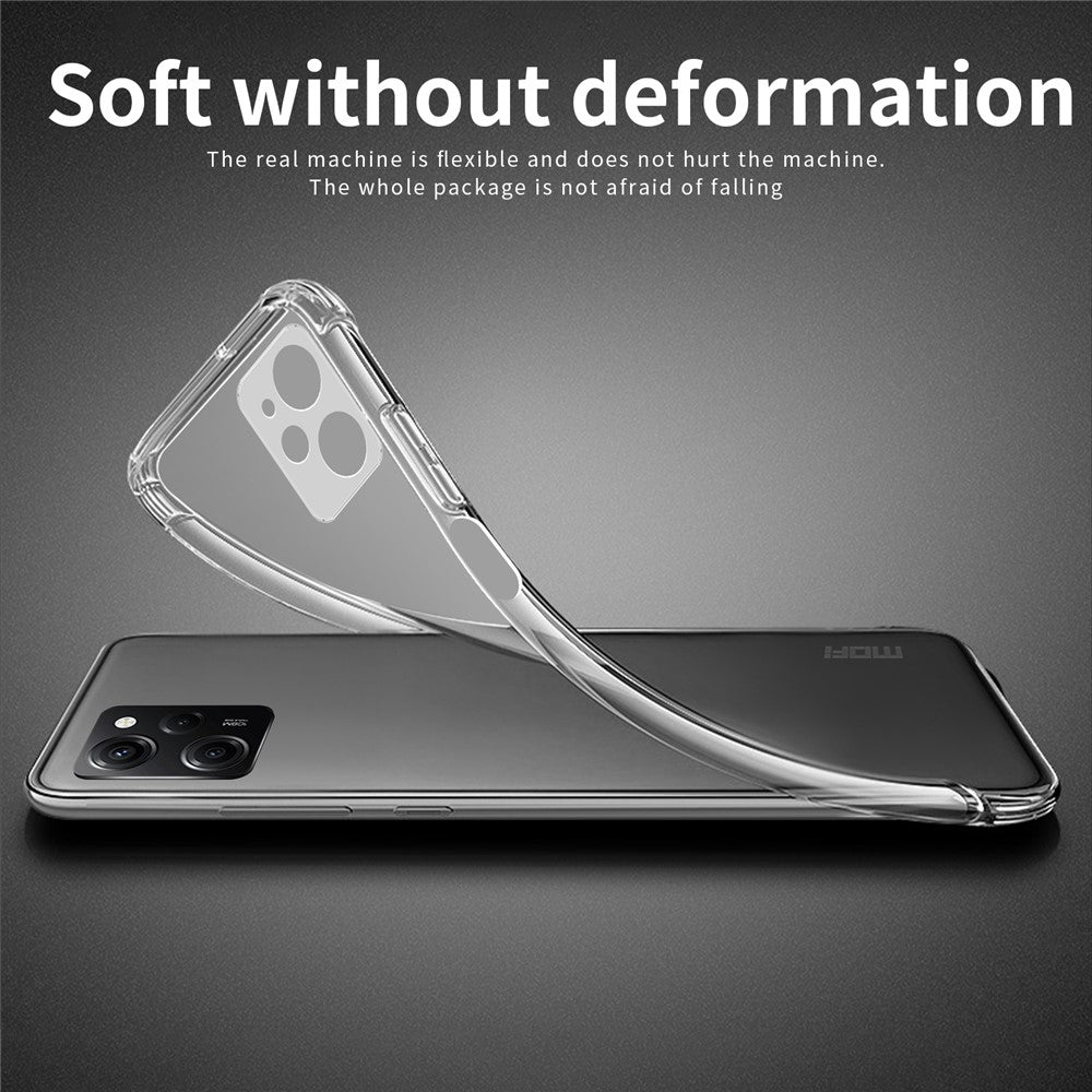 MOFI Anti-drop TPU Phone Case for Xiaomi Redmi Note 12 Pro Speed 5G / Poco X5 Pro 5G , Transparent Cellphone Back Protector Cover