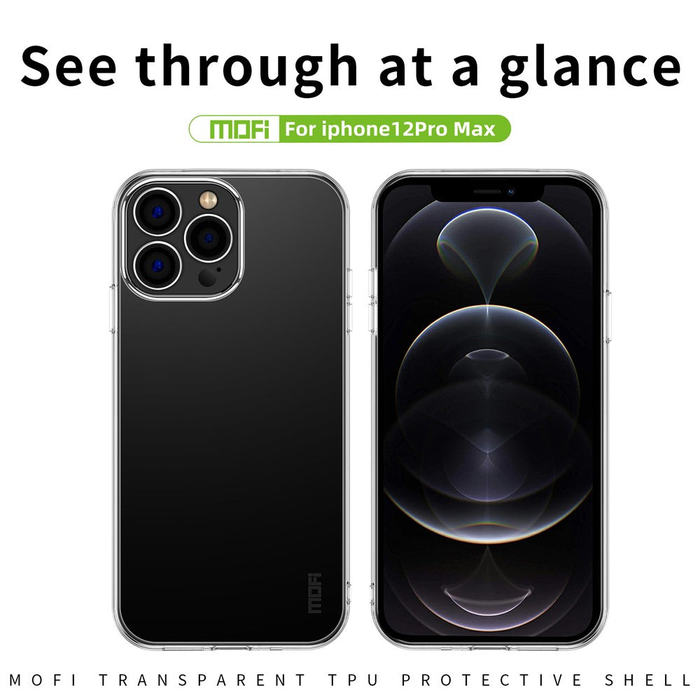 MOFI Slim Phone Case for iPhone 12 Pro Max 6.7 inch Soft TPU Case Anti-Scratch Transparent Mobile Phone Cover