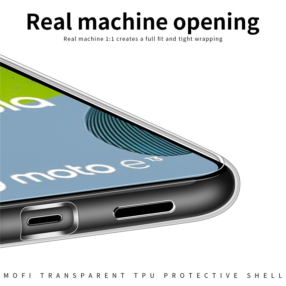 MOFI Til Motorola Moto E13 4G Blødt TPU Telefoncover Gennemsigtigt Anti-fald Mobiltelefoncover