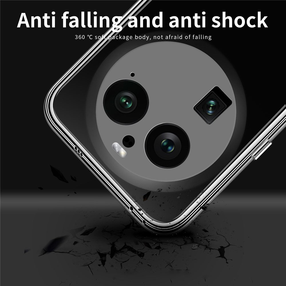 MOFI For Oppo Find X6 Pro Transparent Phone Case Shockproof Anti-drop TPU Phone Cover