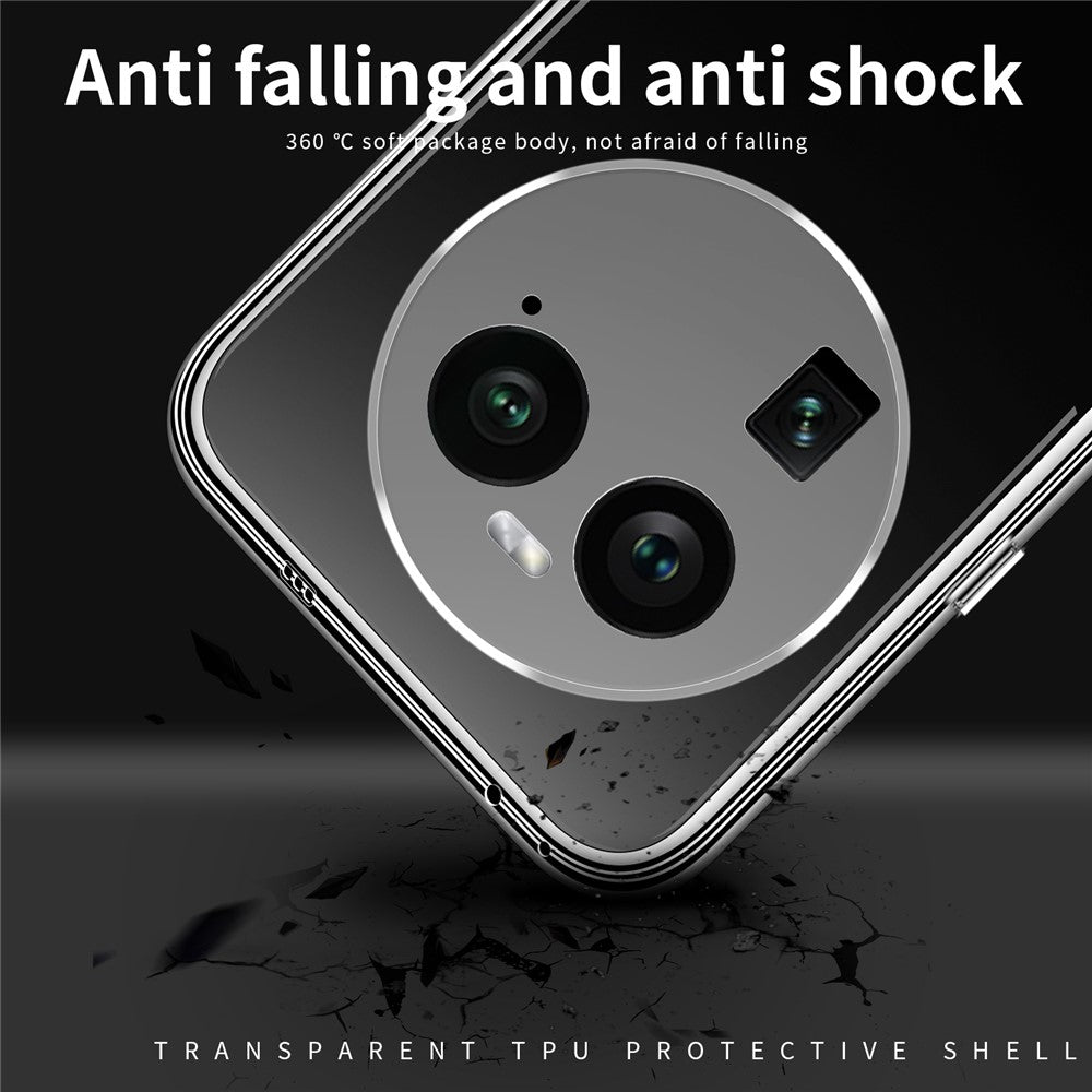 MOFI För Oppo Find X6 Transparent Mjukt TPU Skyddsskal Stötsäkert mobilfodral