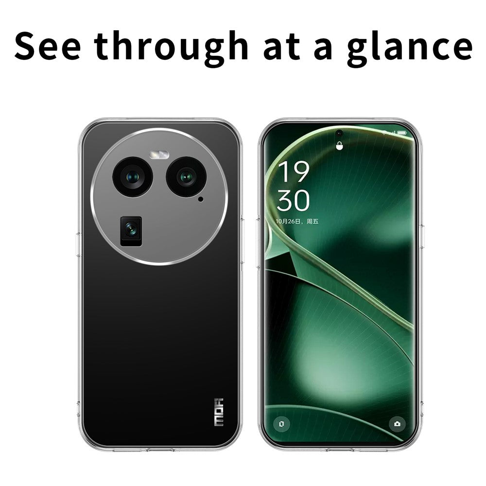 MOFI För Oppo Find X6 Transparent Mjukt TPU Skyddsskal Stötsäkert mobilfodral