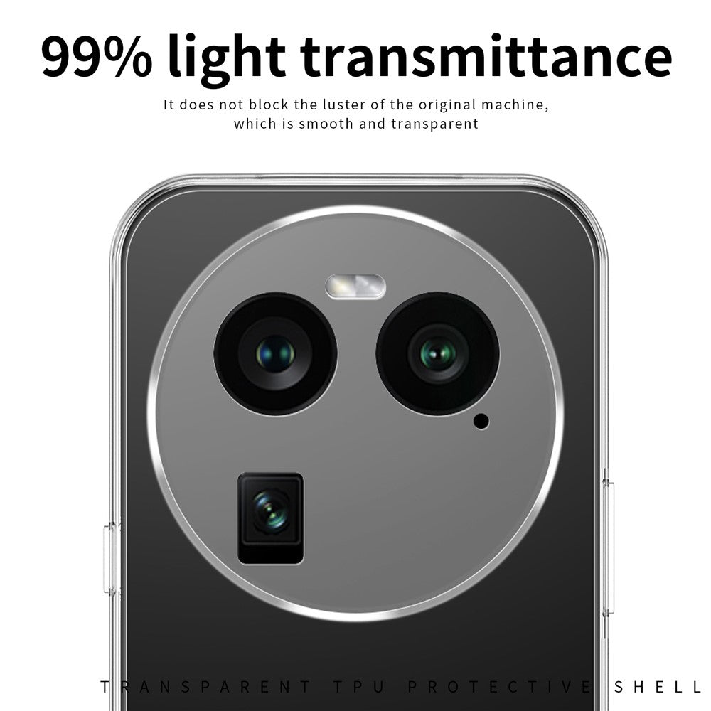 MOFI För Oppo Find X6 Transparent Mjukt TPU Skyddsskal Stötsäkert mobilfodral