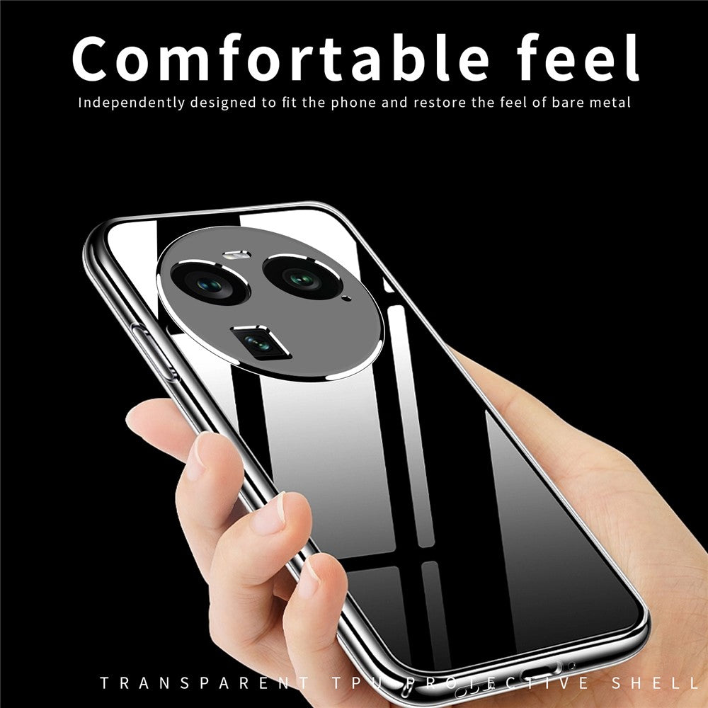 MOFI För Oppo Find X6 Transparent Mjukt TPU Skyddsskal Stötsäkert mobilfodral