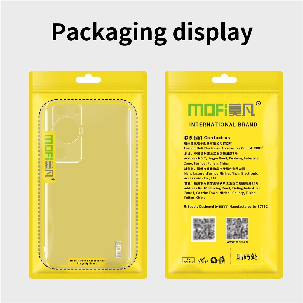 MOFI Transparent TPU-skal för Huawei P60 / P60 Pro Skyddsskal Stoppsäkert mobilfodral