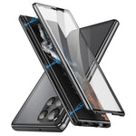 Samsung Galaxy S22 Ultra 5G-mobilcover med dobbeltsidet hærdet glas og magnetisk metalramme med låsespænde