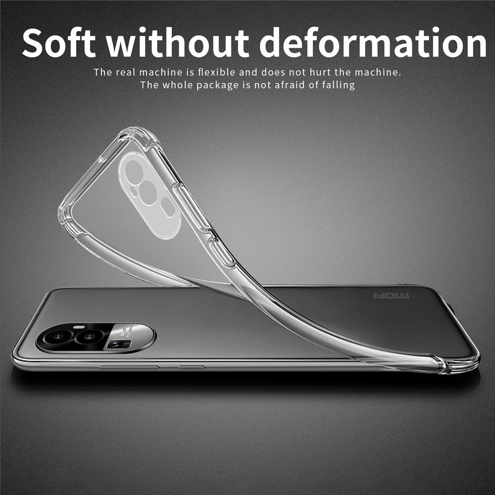 MOFI For Oppo Reno10 Pro+ 5G Phone TPU Case Anti-scratch Transparent Cell Phone Cover