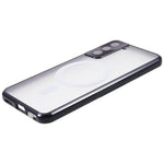 For Samsung Galaxy S22+ 5G Clear Magnetic Phone Case Tempered Glass Back Frosted PC Metal Frame Protective Cover