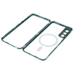 For Samsung Galaxy S21+ 5G Magnetic Phone Case Metal Frame Tempered Glass Back Frosted PC Double-sided Protection Cover