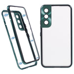 For Samsung Galaxy S21 5G Security Lock Magnetic Phone Case Metal Frame Double Sided Tempered Glass Clear Cover